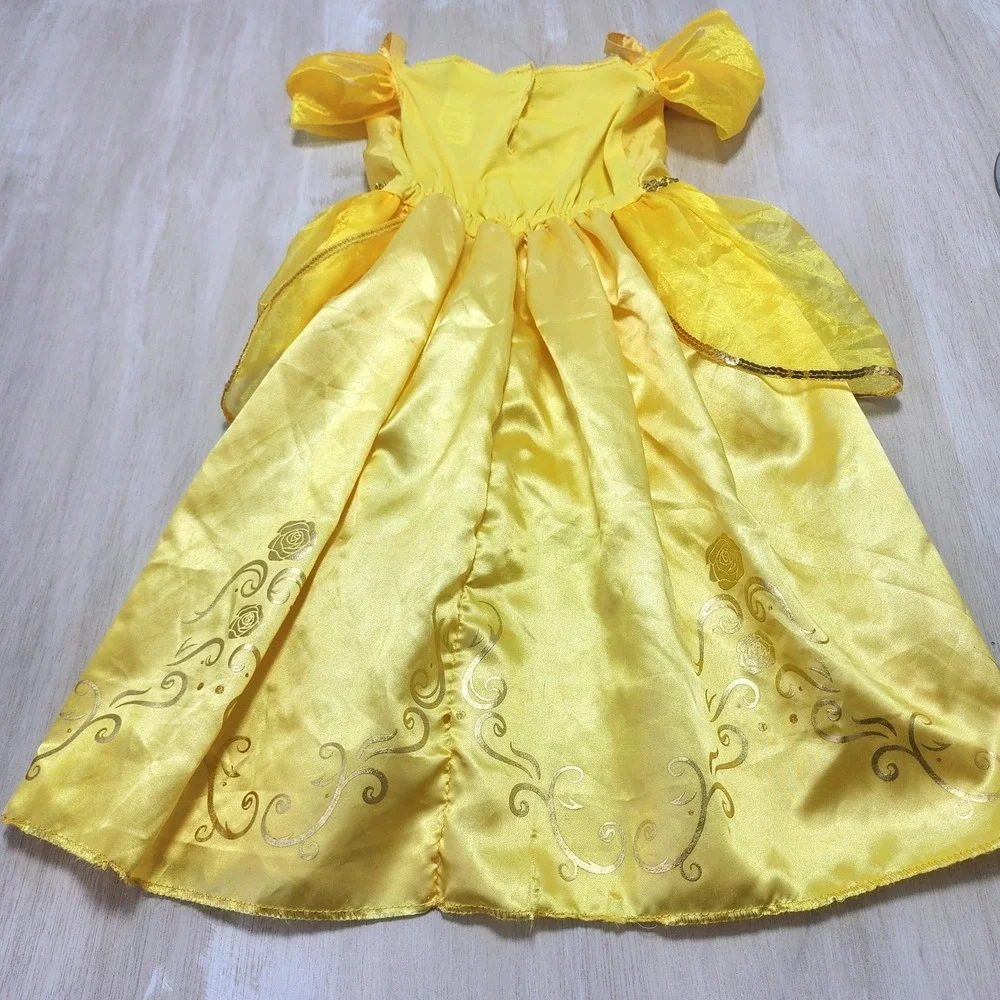 Disney Belle Princess Costume Dress Girls 4-6X Yellow Beauty and the Beast Jakks